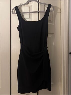 Express Black Draped Mini Dress